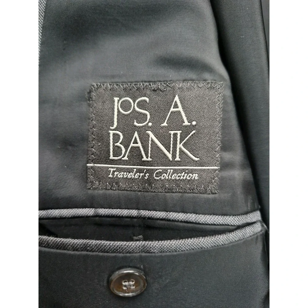 Jos A Bank Mens Slim Fit Sports Coat 43L Gray Wool 2 Button Blazer M801